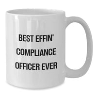Load image into Gallery viewer, Funny Compliance Officer Gifts from Friends for Christmas White Coffee Mugs Best Effin&#39; Ever - Additional
