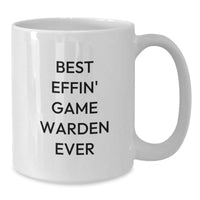 Load image into Gallery viewer, Funny Game Warden Gifts for Birthday, Best Effin&#39; Game Warden Ever White Coffee Mug for Men or Women, Gifts from Family or Friends - Additional
