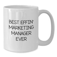 Load image into Gallery viewer, Funny Marketing Manager Gifts from Friends - Best Effin' White Coffee Mugs for Christmas Unique Presents for Men and Women - Additional
