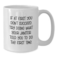 Load image into Gallery viewer, Funny Janitor Quote Gifts for Men from Friends on Birthday, White Coffee Mug - Additional
