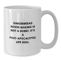 Load image into Gallery viewer, Gingerbread House Making Funny Quote Gifts from Men to Friends Unique Christmas Mugs for Gingerbread House Making Enthusiasts, White Coffee Mug - Additional
