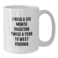 Load image into Gallery viewer, West Virginia Love Gifts from Men to Women Friends Family White Coffee Mug, Funny West Virginia Quote, Valentine's Unique Gift - Additional
