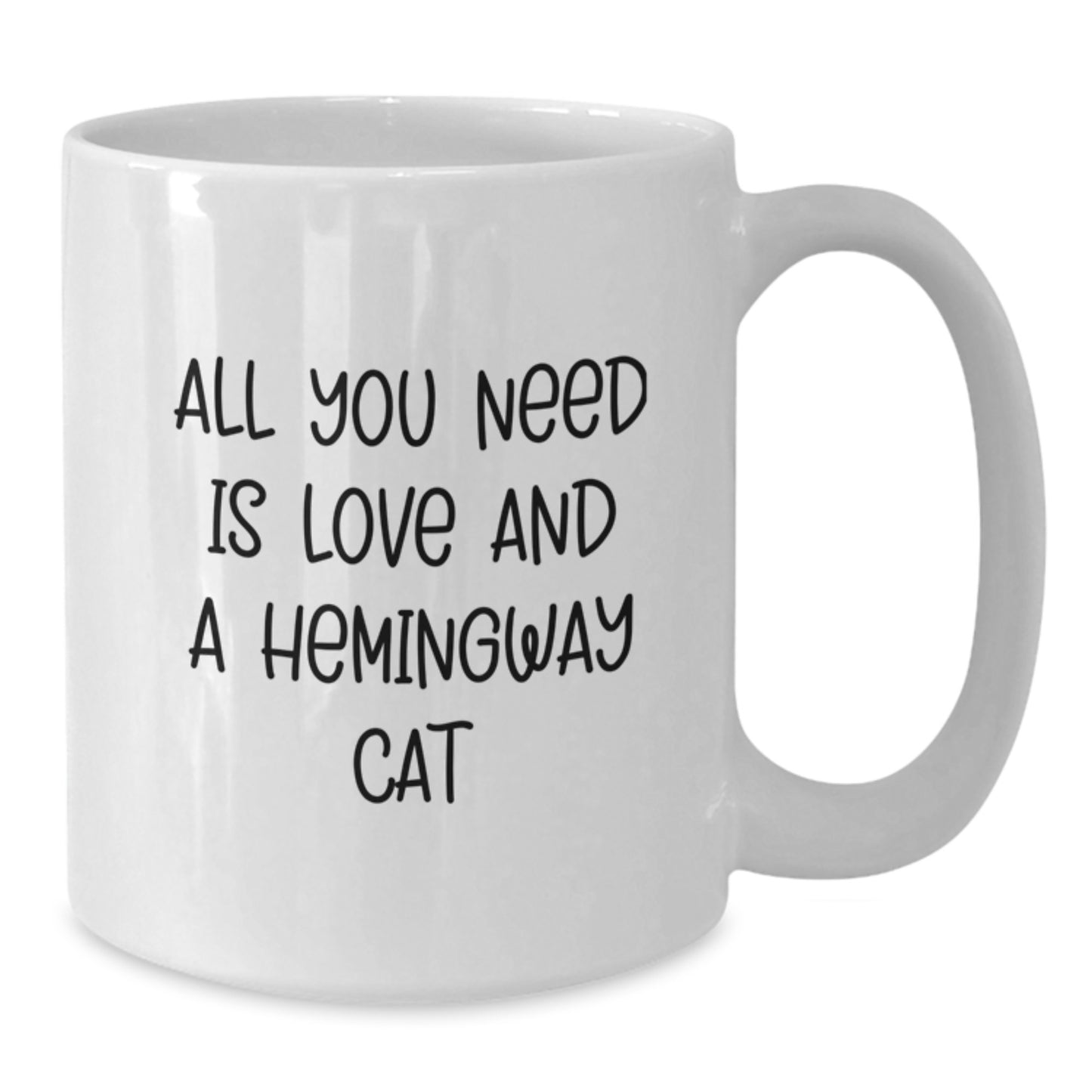Hemingway Cat Lover Gifts, White Coffee Mug, 'All You Need Is Love And A Hemingway Cat' Funny Quote, Unique Christmas Unique Gifts from Friends to Family - Additional