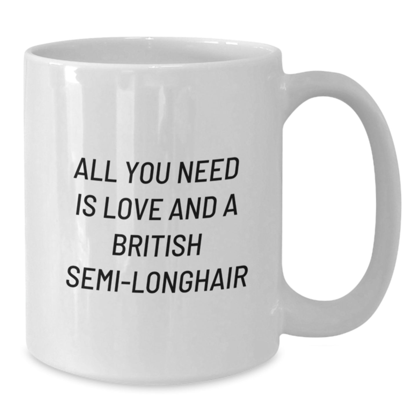 British Semi-Longhair Cat Lover Gifts from Men to Friends - White Coffee Mug for Valentine's Unique Gifts - Additional