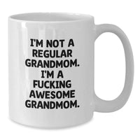 Load image into Gallery viewer, Funny Grandmom Gifts for Valentine's, White Coffee Mug 'I'm Not A Regular Grandmom' Unique Gift Ideas from Grandma to Men Women Friends Family - Additional
