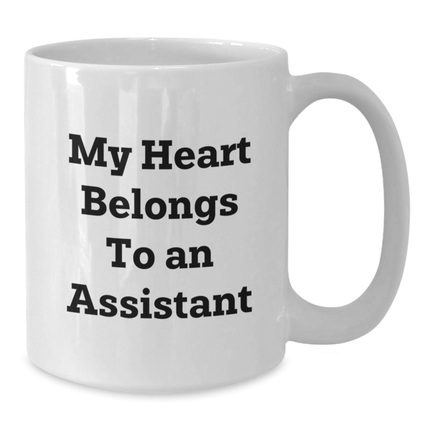 Funny Assistant Gifts from Friends, Cute Graduation Unique Gifts for Assistant, White Coffee Mug with 'My Heart Belongs To An Assistant' Quote - Additional