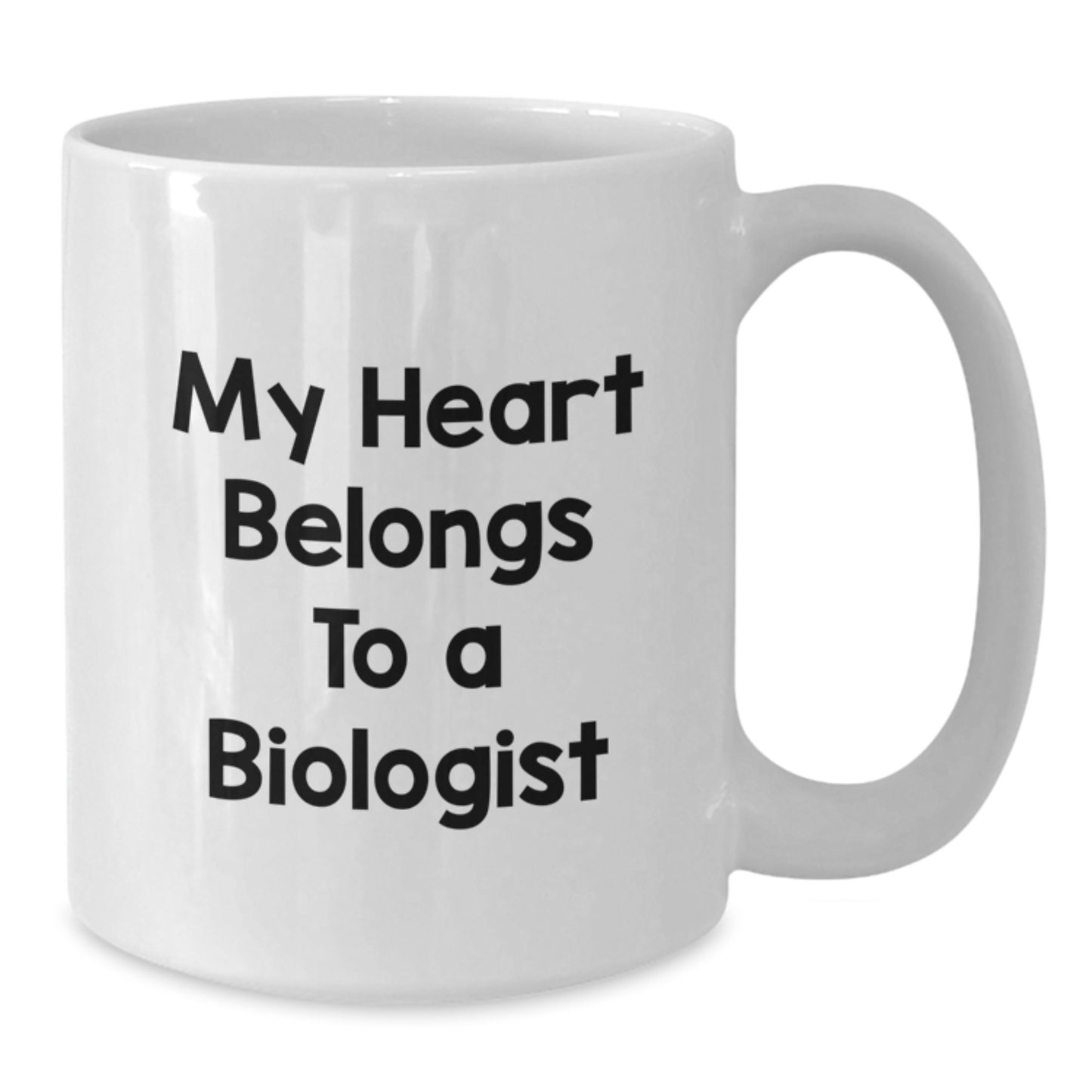 Funny Biologist White Coffee Mug Gifts from Men to Friends Who Say 'My Heart Belongs To A Biologist', Unique Graduation Gifts for Biologist - Additional
