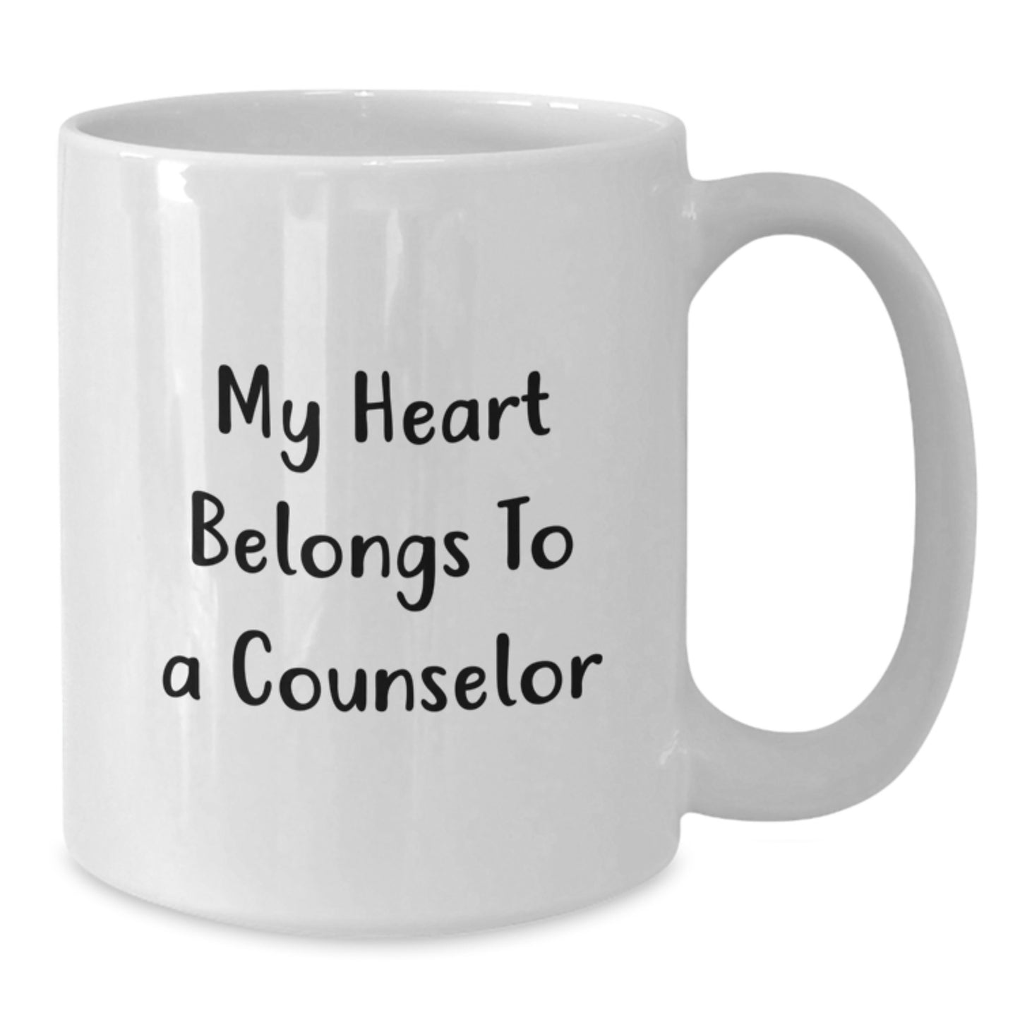 Funny Gift for Counselor, White Coffee Mug - My Heart Belongs To A Counselor, Counselor Appreciation Gifts from Friends, Unique Valentine's Gifts for Him or Her - Additional