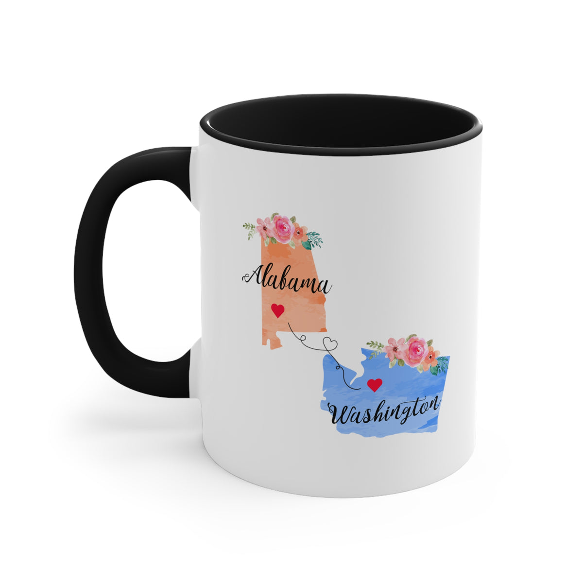 Alabama Washington Gifts | Long Distance State Coffee Mug | State to State | Away From Hometown Family | Moving Away Mug