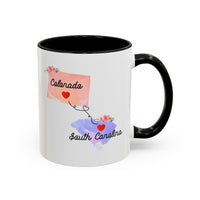 Load image into Gallery viewer, Long Distance Family Coffee Mug - Colorado &amp; South Carolina Design | Moving Away Gift
