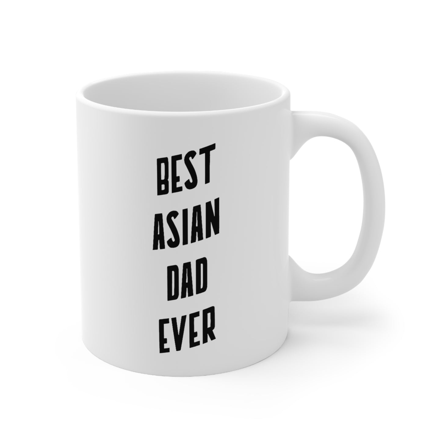 Best Asian Dad Ever - Funny Asian Dad Cat 11oz Coffee Mug - Best Gifts For Men and Women