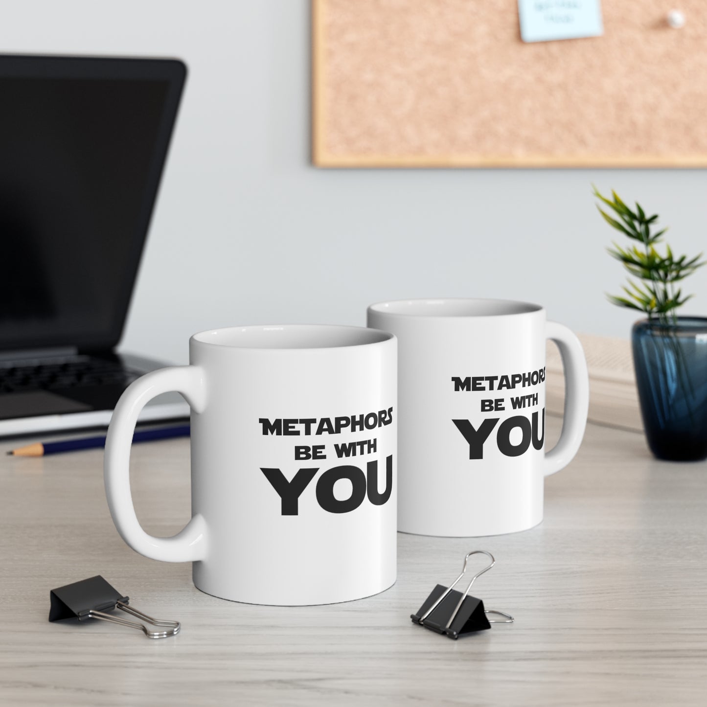 Fun Grammar Teacher Coffee Mug - Metaphors be with you Cup - Funny Gifts for Literature Majors & English
