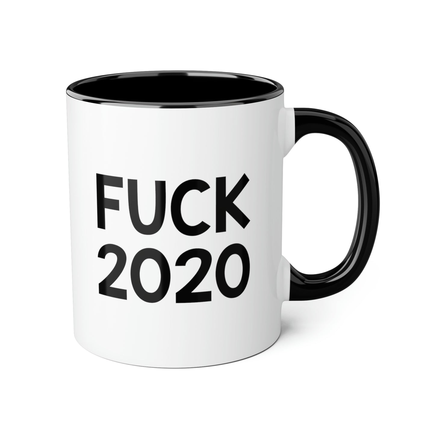 Funny Quarantine Two Tone Black Mug, Fuck 2020, Sarcasm New Years Christmas For Men Women Canada