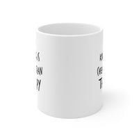 Load image into Gallery viewer, Knitter Ceramic Coffee Mug - Knitting Is Cheaper Than Therapy | Gift for Knitting Enthusiasts
