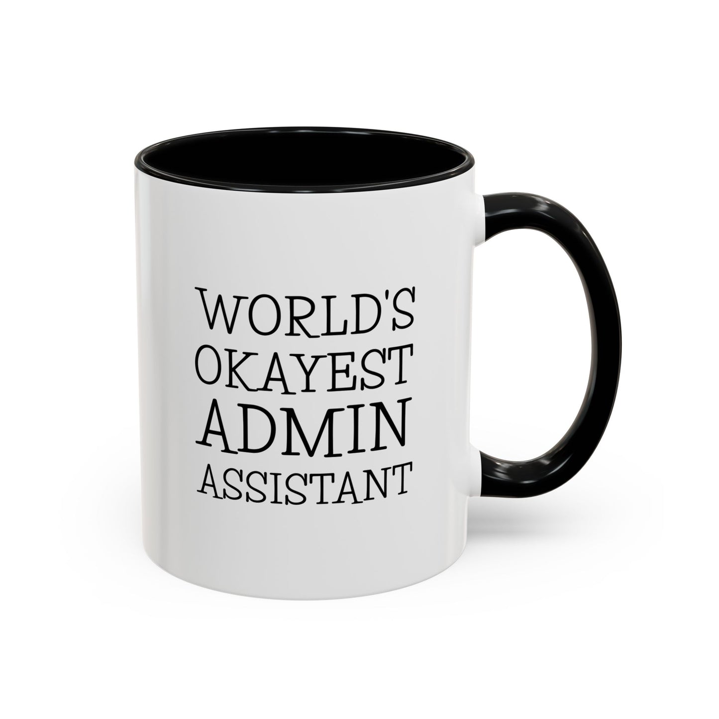 Admin Assistant Two Tone Coffee Mug - World's Okayest Admin | Appreciation Gift