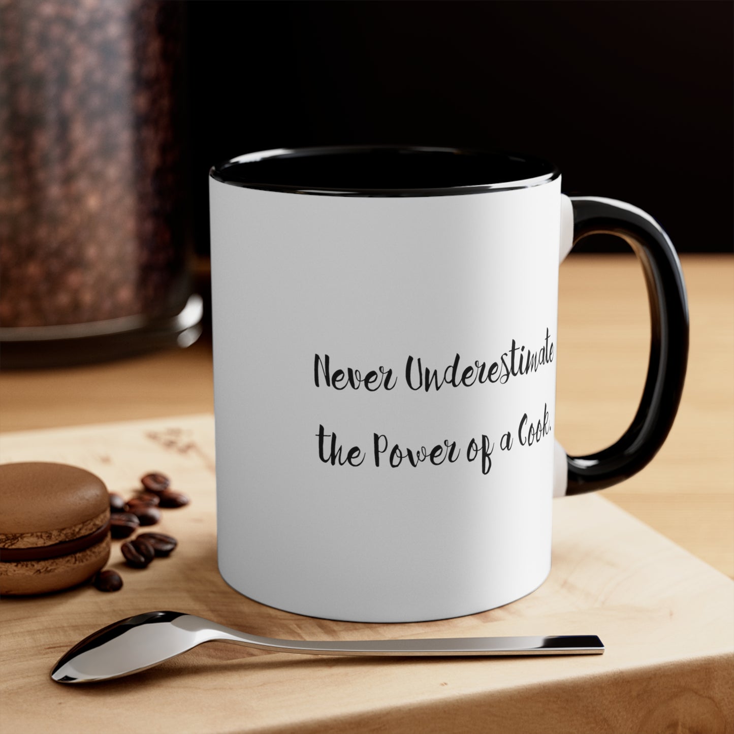 Cook Two Tone Coffee Mug - Never Underestimate the Power of a Cook | Birthday Gift