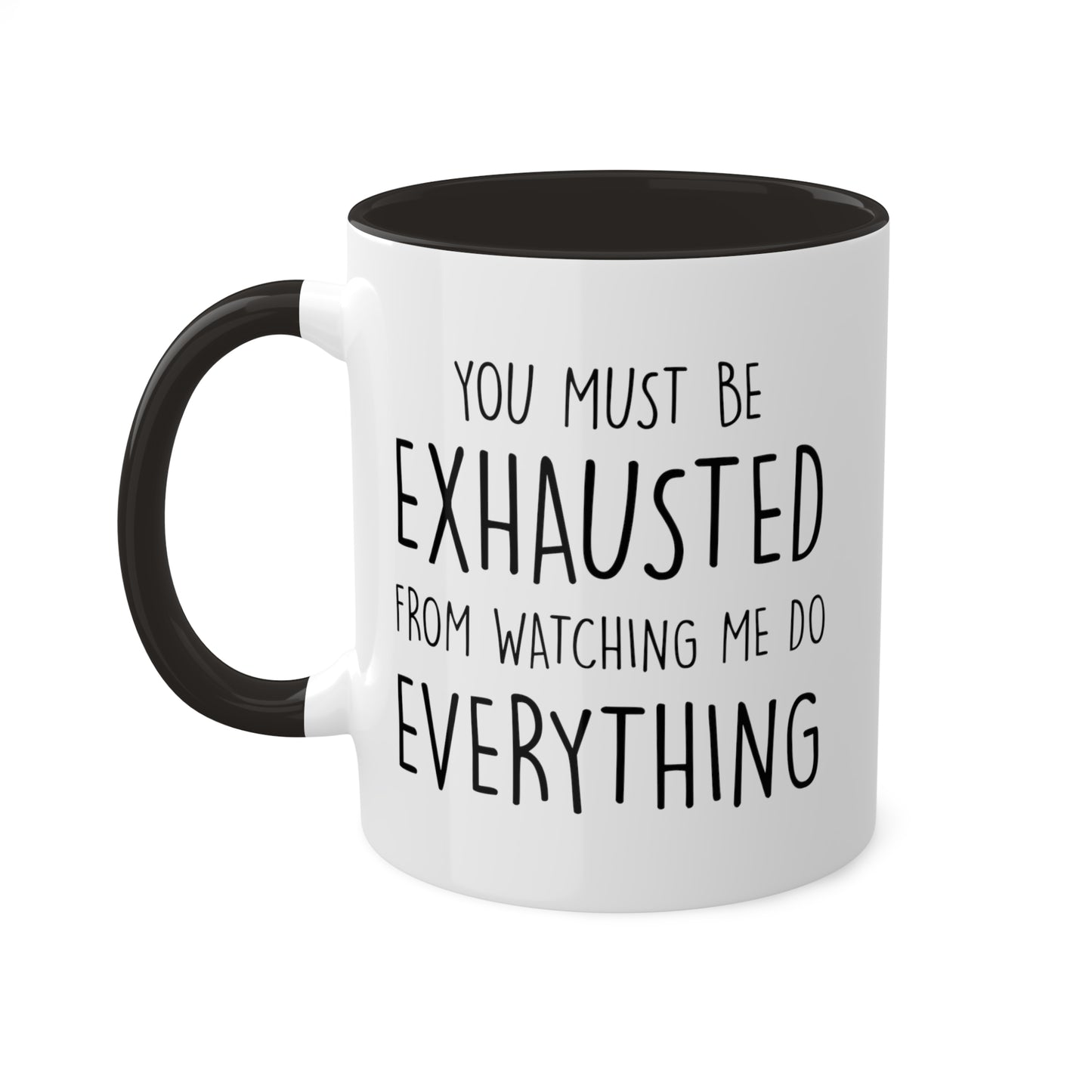 Dad Two Tone Coffee Mug - Exhausted From Watching Me Do Everything | Father's Day Gift