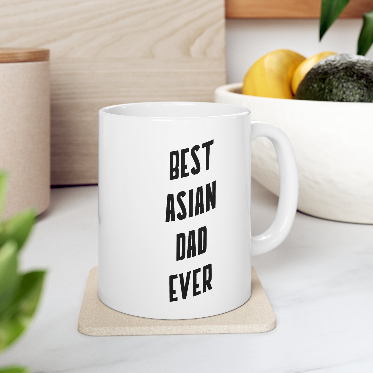 Best Asian Dad Ever - Funny Asian Dad Cat 11oz Coffee Mug - Best Gifts For Men and Women