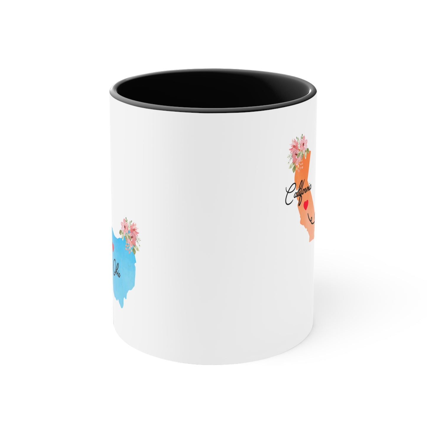 Long Distance Family Coffee Mug - California to Ohio Design | Moving Away Gift