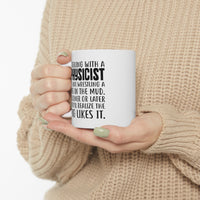 Load image into Gallery viewer, Physicist Funny Coffee Mug - Arguing With A Physicist Is Like Wrestling A Pig In The Mud | Science Gift
