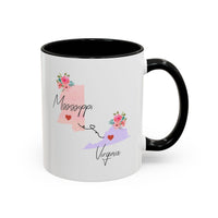 Load image into Gallery viewer, Long Distance Friends Coffee Mug - Mississippi &amp; Virginia Design | Moving Away Gift
