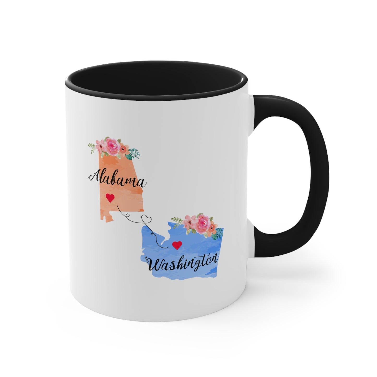 Alabama Washington Gifts | Long Distance State Coffee Mug | State to State | Away From Hometown Family | Moving Away Mug