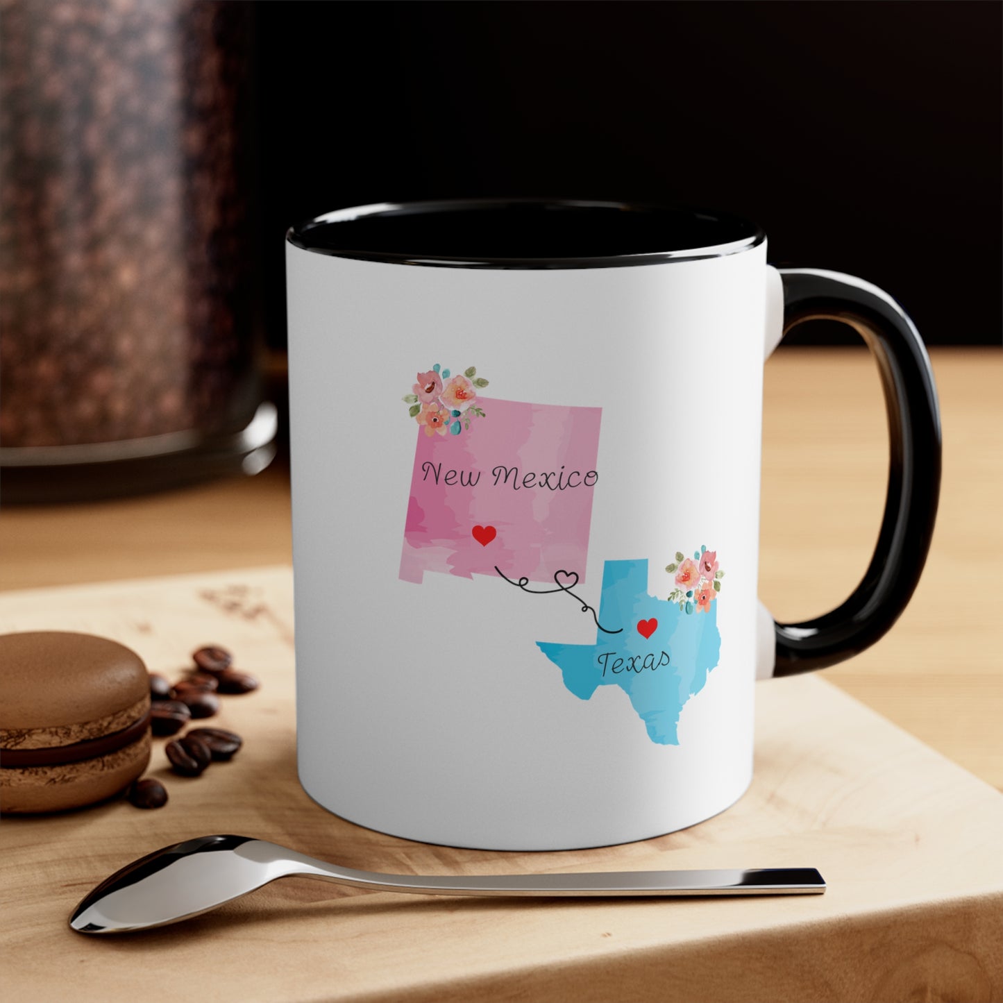 Long Distance Family Coffee Mug - New Mexico and Texas Design | Moving Away Gift