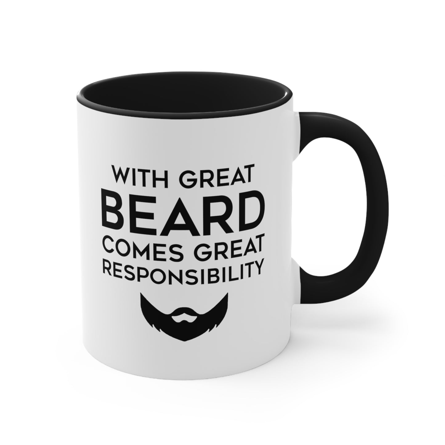 Dad Two Tone Coffee Mug - With Great Beard Comes Great Responsibility | Father's Day Gift