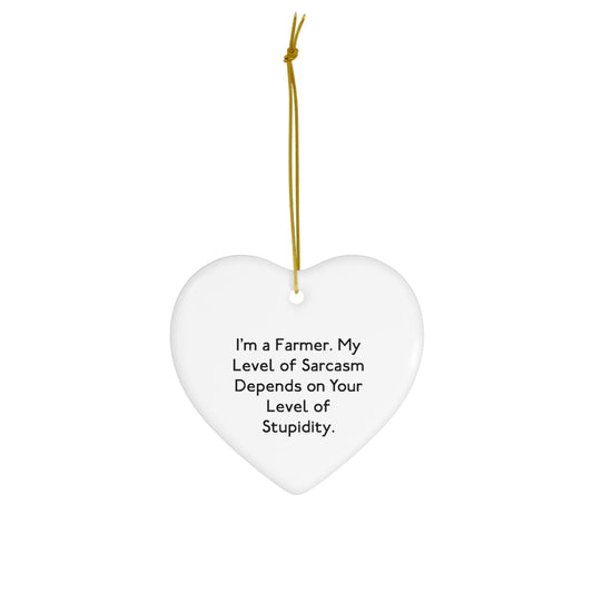 Farmer Heart Ornament - My Level of Sarcasm Design | Christmas Gift