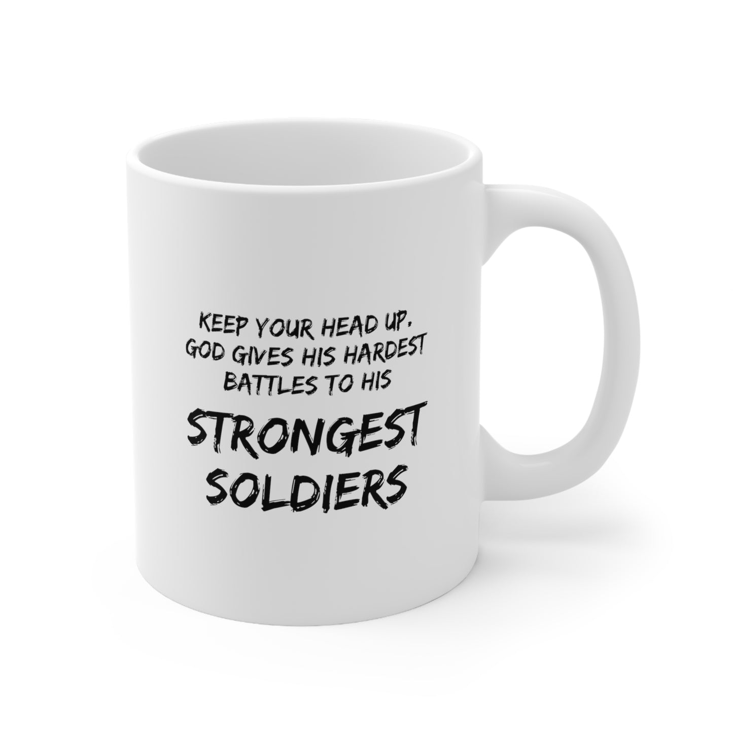 Army Veteran Ceramic Coffee Mug - God Gives His Hardest Battles | Military Gift