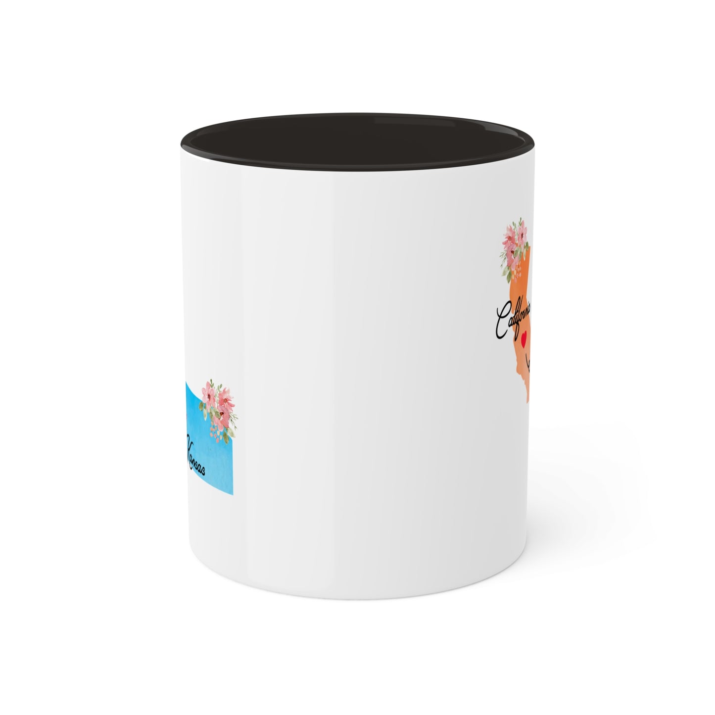 Long Distance Relationship Coffee Mug - California & Kansas Design | Moving Away Gift