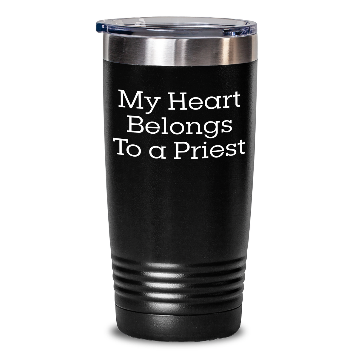 Funny Priest Gifts - My Heart Belongs To A Priest Tumbler, Stainless Steel/Powder Coating, 20oz/30oz Capacity Gifts from Men for Father's Day - Main