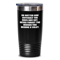 Load image into Gallery viewer, Funny Valet Gifts for Him, Inspirational Valet Tumbler, Quote Gifts from Men to Friends, Black 20oz/30oz Vacuum Insulated Tumbler for Christmas Unique Gifts - Main
