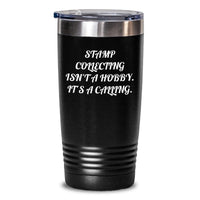Load image into Gallery viewer, Funny Quote Stamp Collecting Gifts for Stamp Collecting Men Women Friends Family - 20oz 30oz Vacuum Insulated Tumbler for Coffee Tea Hot Cold Drinks, Black - Main
