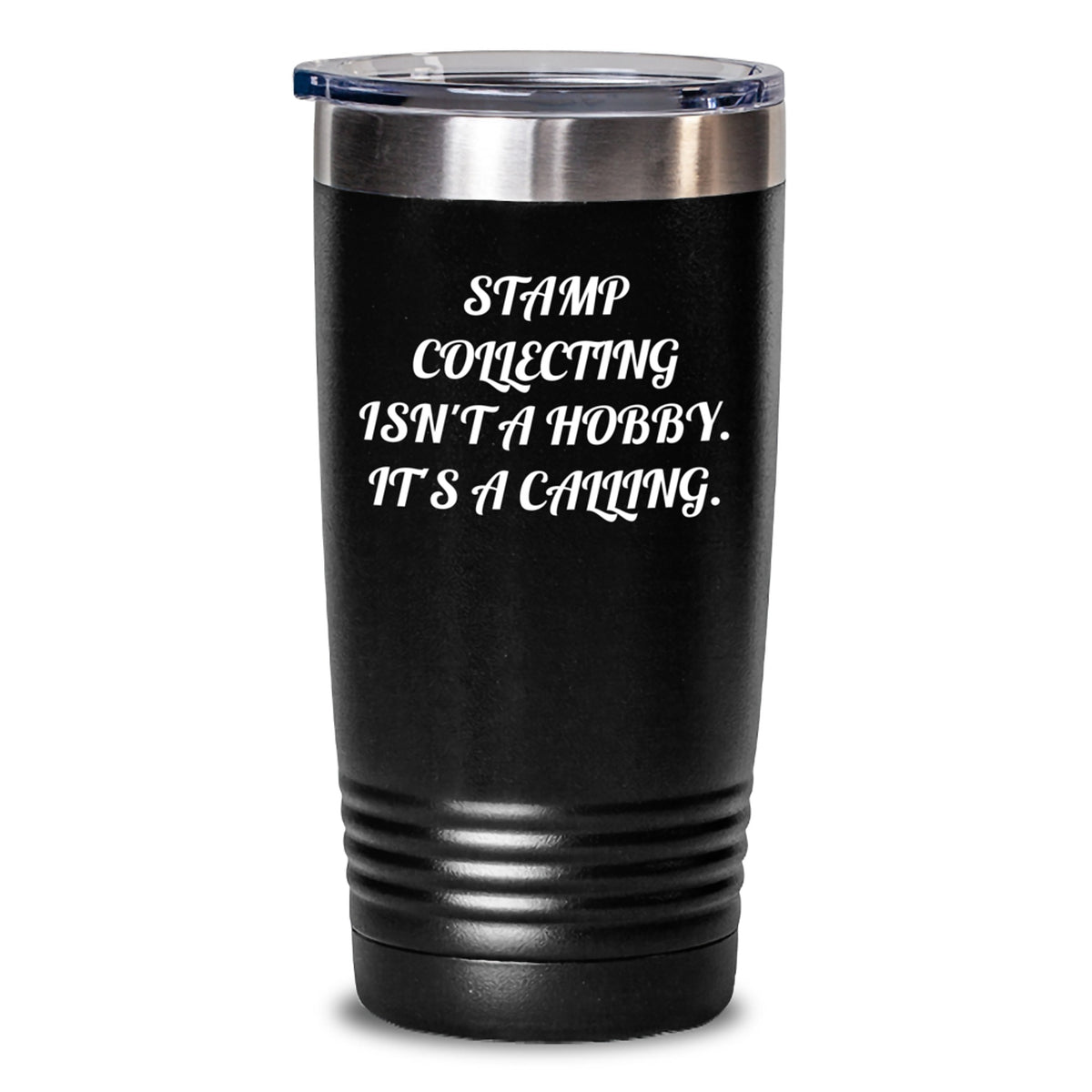 Funny Quote Stamp Collecting Gifts for Stamp Collecting Men Women Friends Family - 20oz 30oz Vacuum Insulated Tumbler for Coffee Tea Hot Cold Drinks, Black - Main