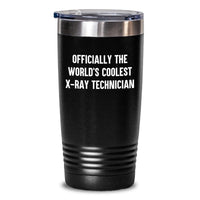 Load image into Gallery viewer, Funny X-Ray Technician Unique Gifts from Friends and Family, Inspirational &#39;Officially The World&#39;s Coolest X-ray Technician&#39; Tumbler, Christmas Drinks, Black 20oz or 30oz Stainless Steel - Main
