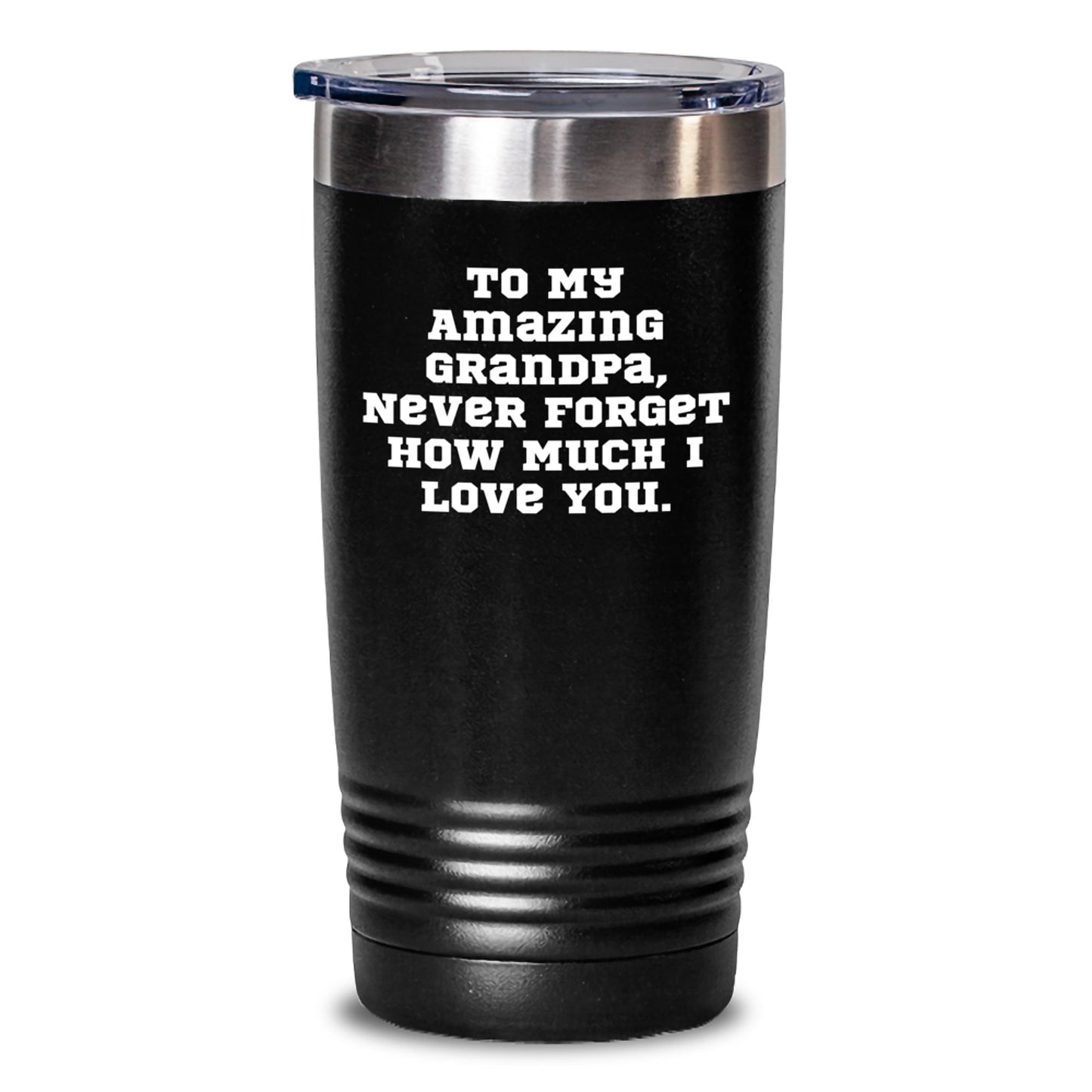 Heartfelt Gifts for Grandpa, Inspirational Tumbler - To My Amazing Grandpa, Love from Grandkids, Valentine's Unique Gifts, Grandpa Gifts from Family - Main