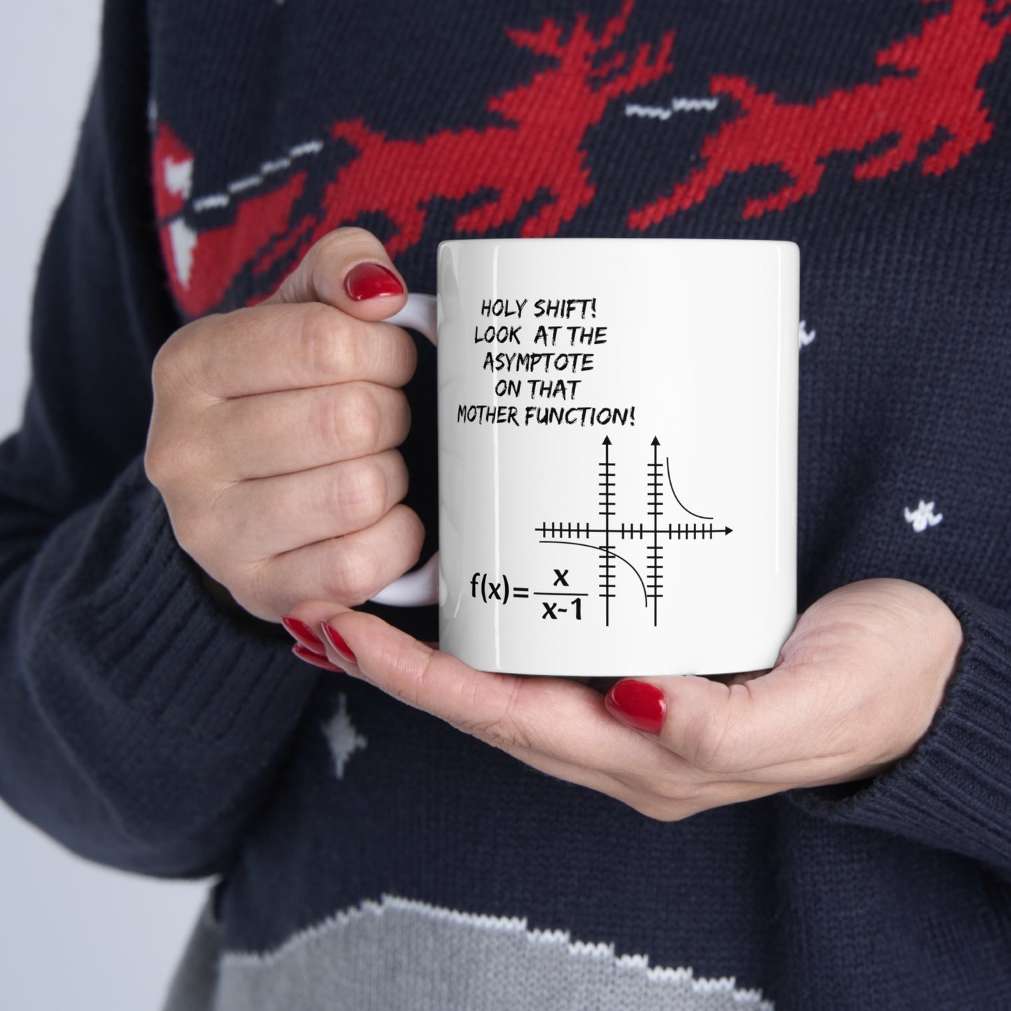 Math Lover Coffee Mug - Holy Shift! Look At The Asymptote | Teacher Appreciation Gift