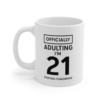 21st Birthday Funny Coffee Mug - Officially Adulting Design | Birthday Gift