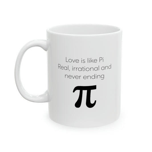 Math Lover Coffee Mug - Love is like Pi Design | Pi Day Gift