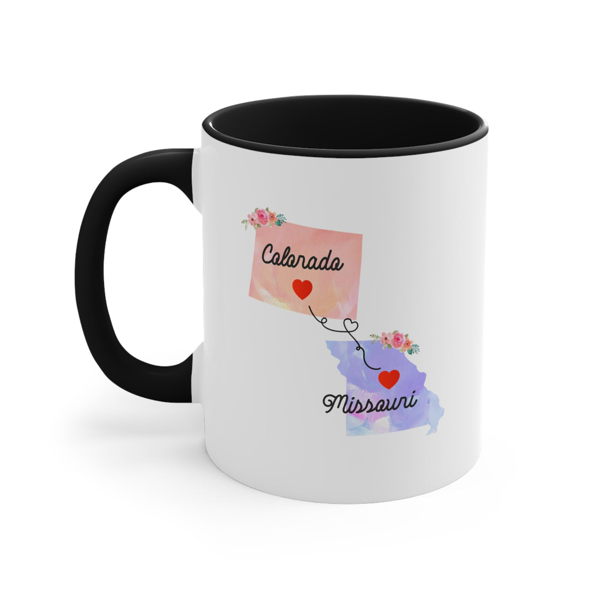 Colorado Missouri Gifts | Long Distance State Coffee Mug | State to State | Away From Hometown Family | Moving Away Mug