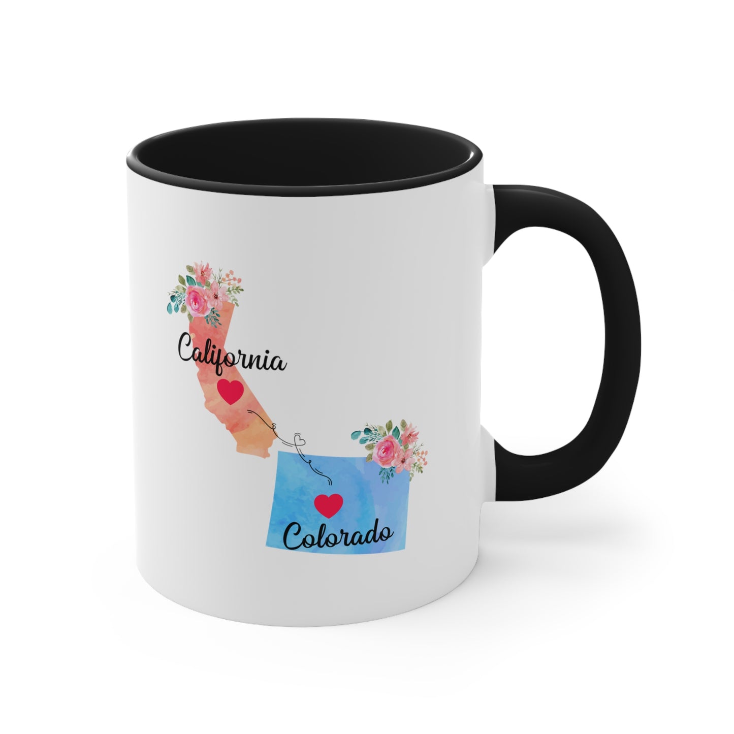 Long Distance Family Coffee Mug - California & Colorado Design | Moving Away Gift
