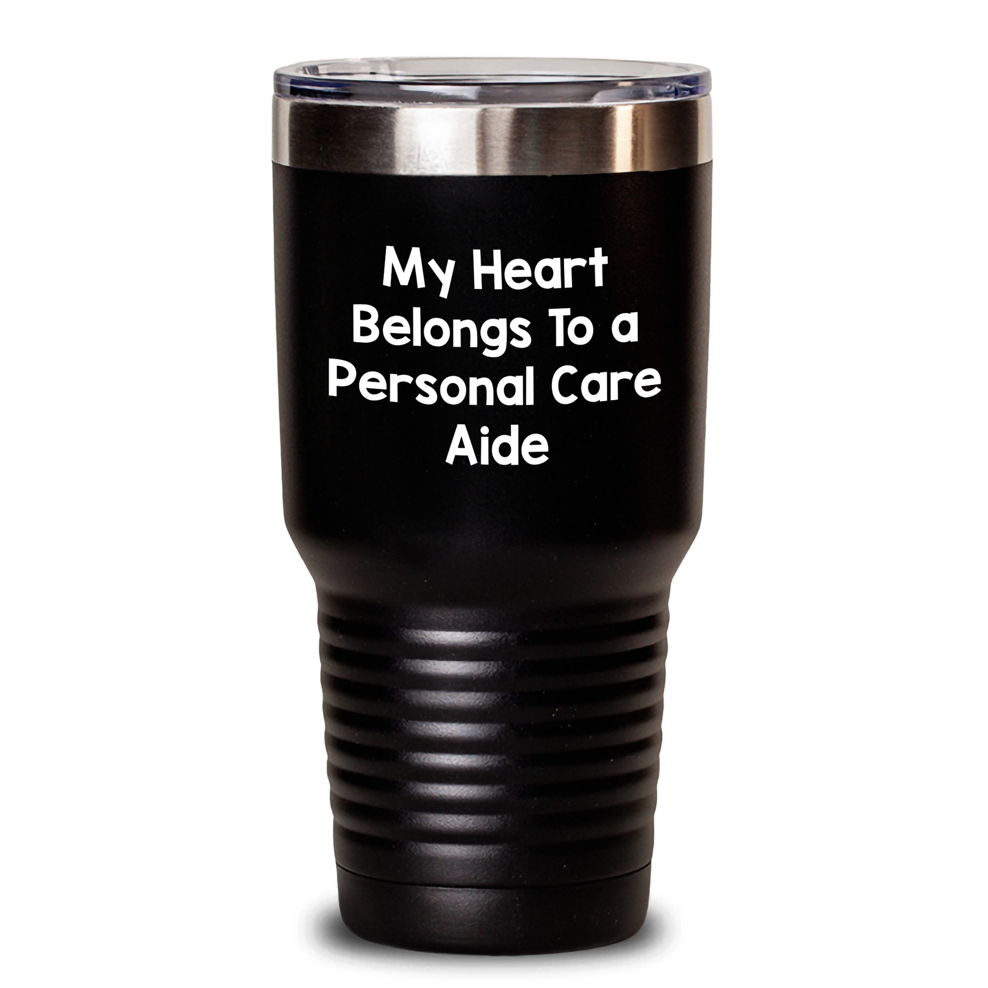 Funny Personal Care Aide Gifts - My Heart Belongs To A Personal Care Aide Tumbler, 20oz or 30oz Capacity, Stainless Steel/Powder Coating, Gifts from Men to Personal Care Aide on Father's Day - Main