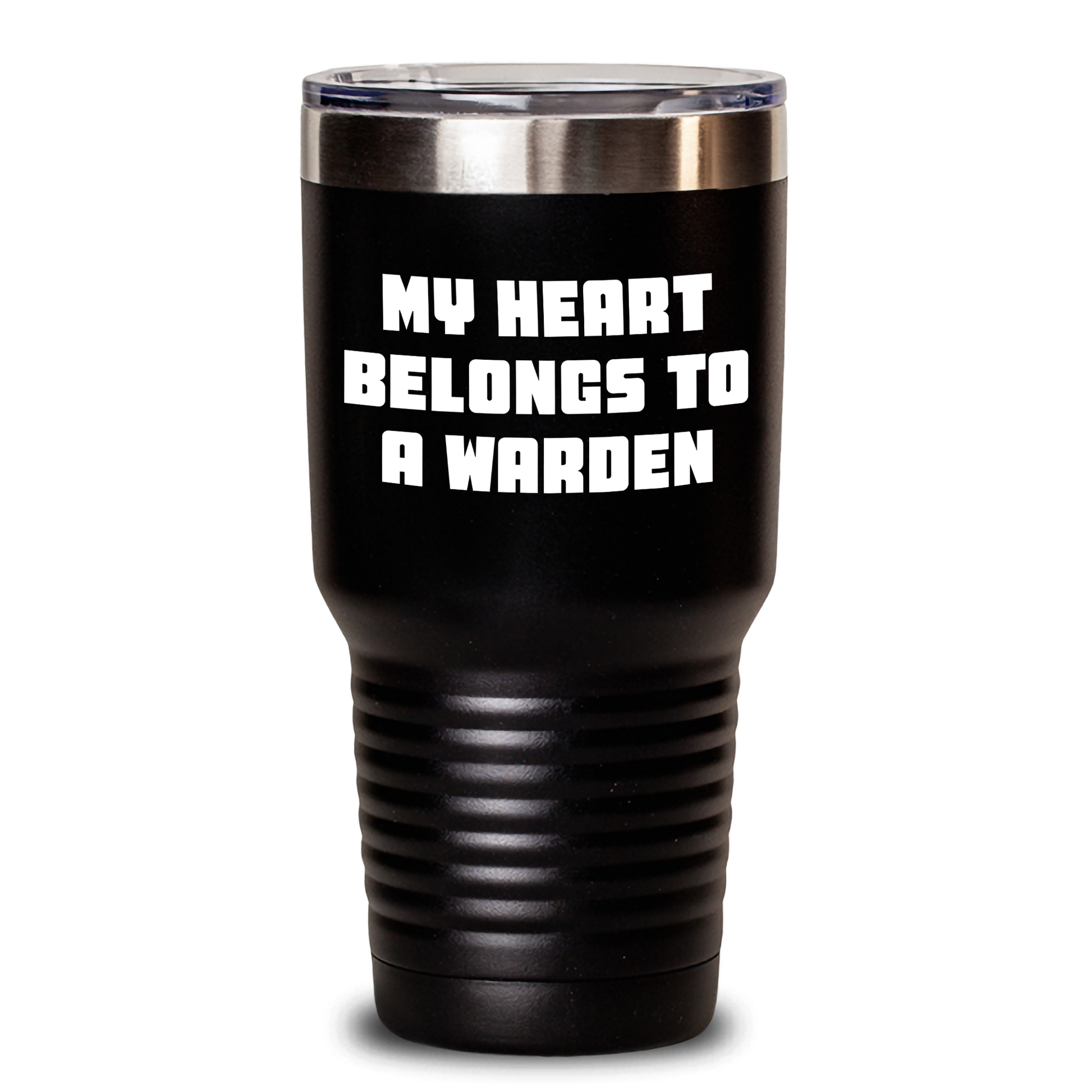 Warden Lovers Gifts, Funny Quote Tumbler, My Heart Belongs To A Warden, Father's Day Unique Gifts from Family - Main