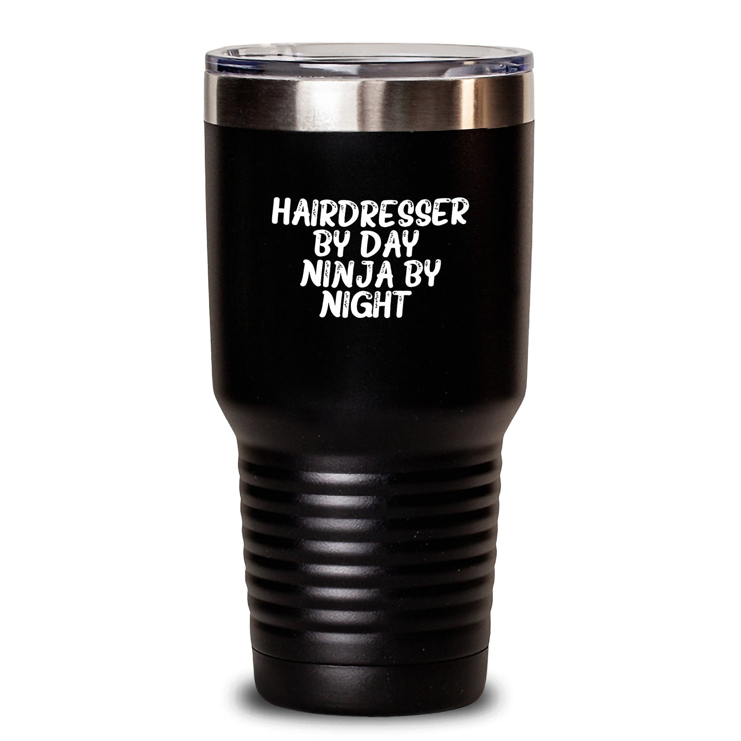Funny Hairdresser Gifts from Friends - Birthday Unique Gifts for Hairdresser Ninja By Day Tumbler, Black, 20oz/30oz - Main