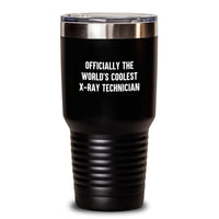 Load image into Gallery viewer, Funny X-Ray Technician Unique Gifts from Friends and Family, Inspirational &#39;Officially The World&#39;s Coolest X-ray Technician&#39; Tumbler, Christmas Drinks, Black 20oz or 30oz Stainless Steel - Main
