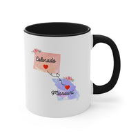 Load image into Gallery viewer, Colorado Missouri Gifts | Long Distance State Coffee Mug | State to State | Away From Hometown Family | Moving Away Mug
