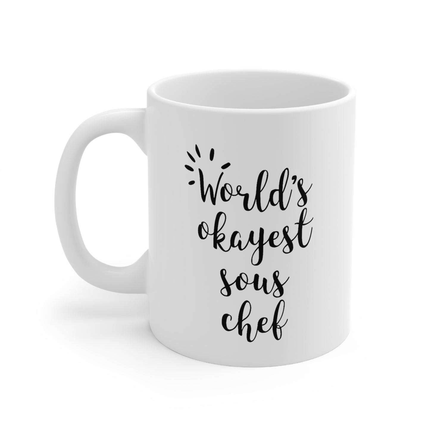 Chef Ceramic Coffee Mug - World's Okayest Sous Chef Design | Funny Gift for Cooking Enthusiasts