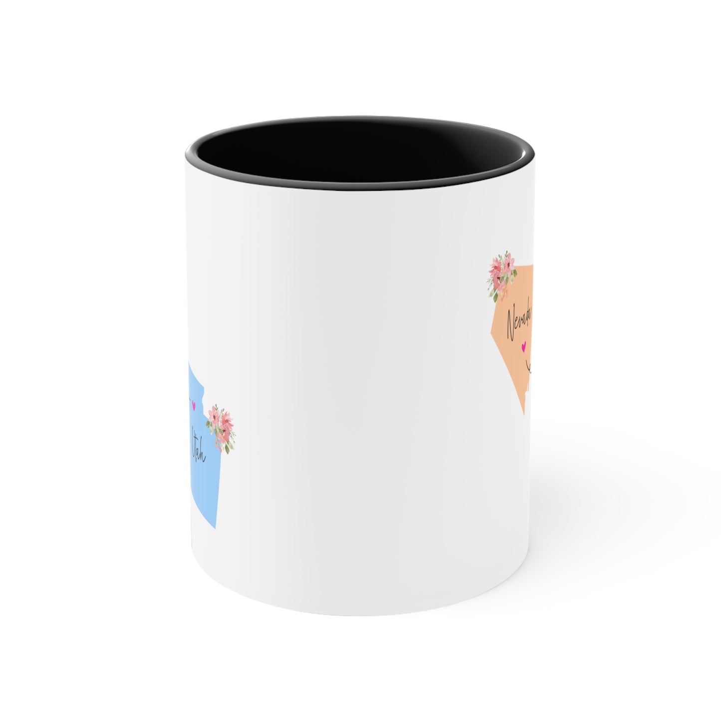 Nevada Utah Coffee Mug - Love Between States Design | Moving Away Gift