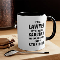 Load image into Gallery viewer, Lawyer Funny Coffee Mug - I&#39;m A Lawyer, My Level Of Sarcasm | Graduation Gift
